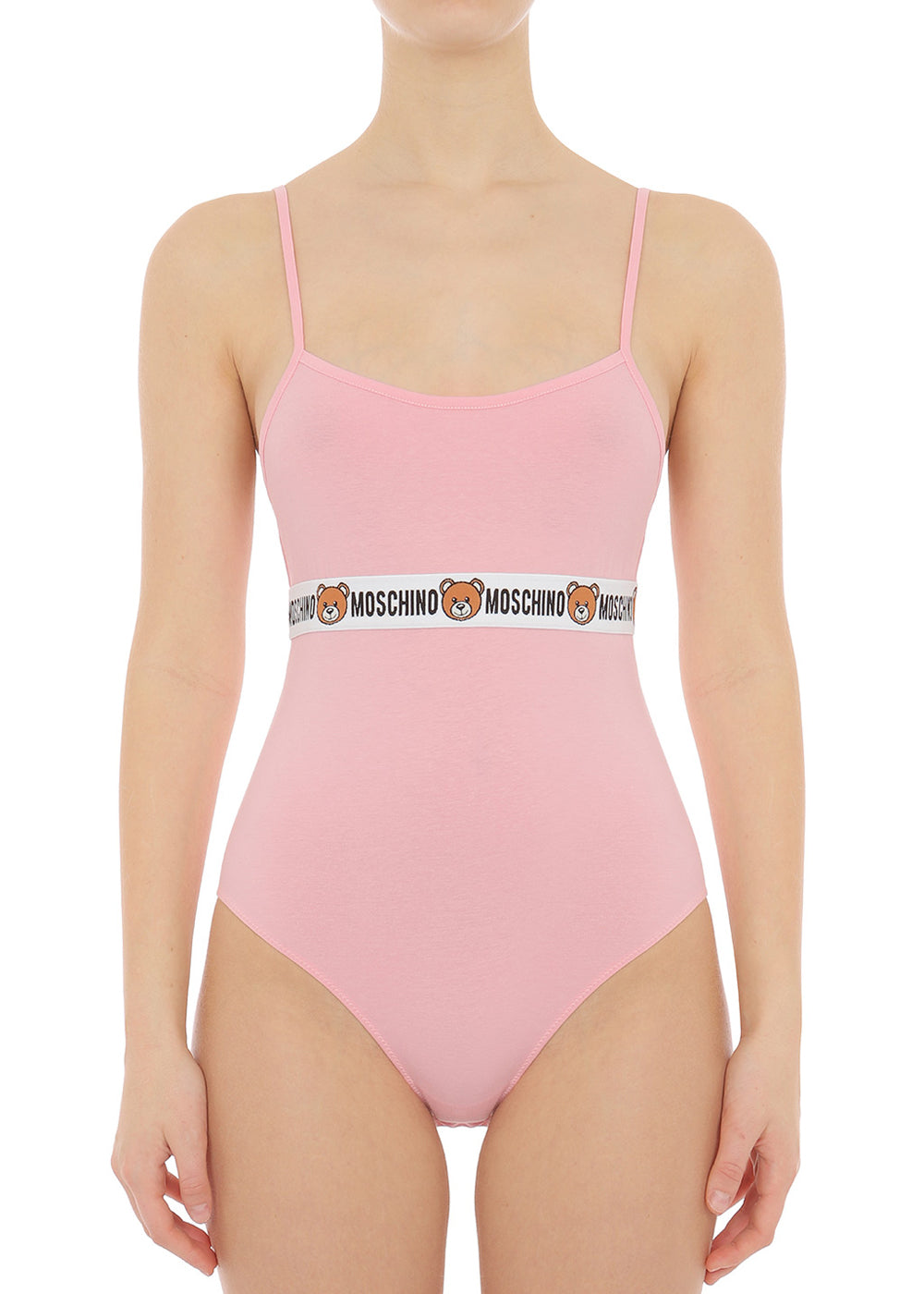 Moschino Body UNDERBEAR rosa weiß-schwarzes Logoband mit Teddybären