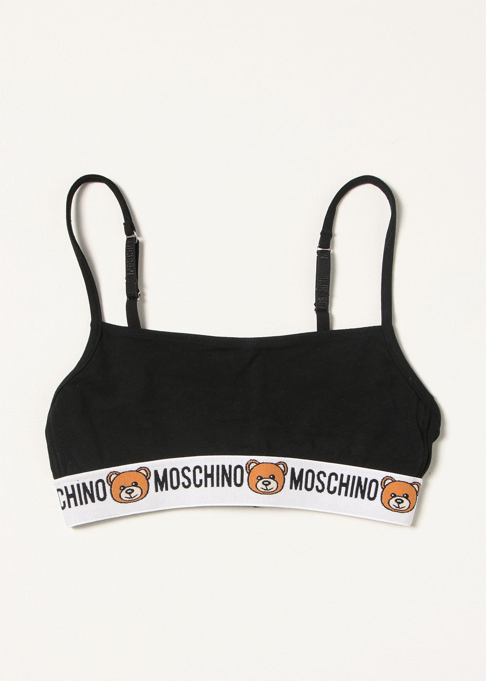 Moschino Bralette UNDERBEAR schwarz mit Teddybär Logo Bund