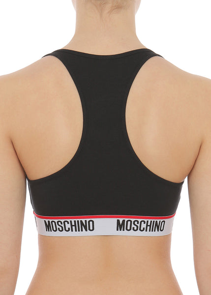 Moschino Bustier BASIC JERSEY schwarz weiß-rotem Logobund