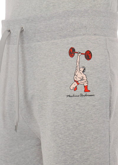 Moschino Jogginghose BODYBUILDERS grau melange platzierter Druck