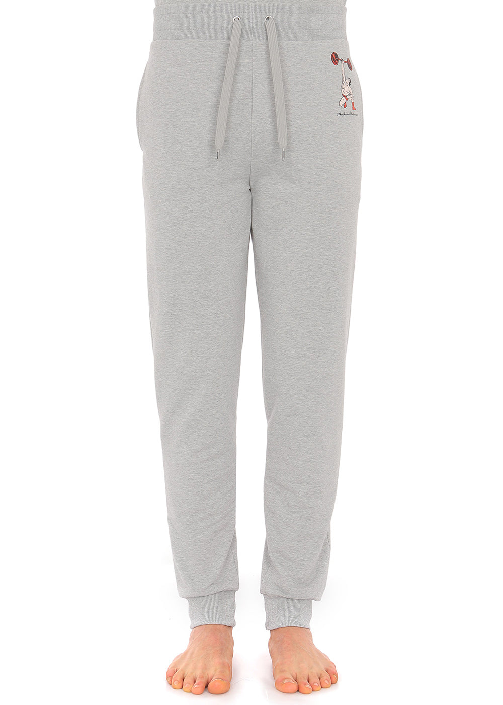 Moschino Jogginghose BODYBUILDERS grau melange platzierter Druck