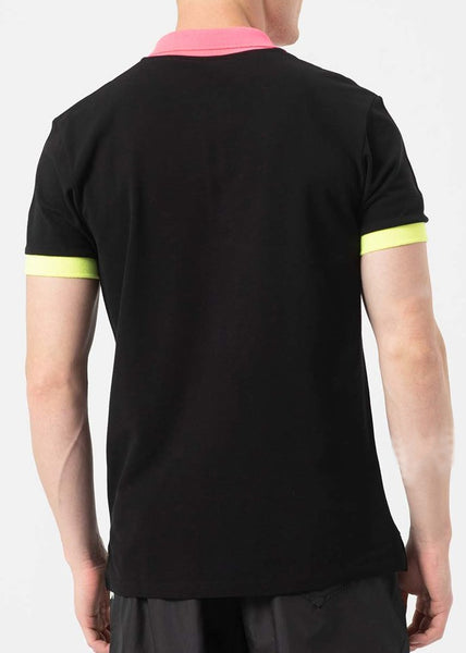 Moschino Polo-Shirt NEON LOGO schwarz mit neonfarbenen Details