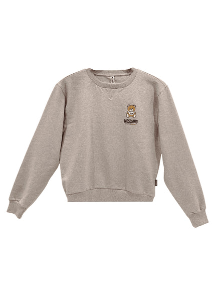 Moschino Sweatshirt UNDERBEAR hellgrau mit Teddybär Logo Print