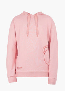 Moschino Sweatshirt UNDERBEAR rosa pink Teddybär Logo Stick Kapuze Tunnelzug