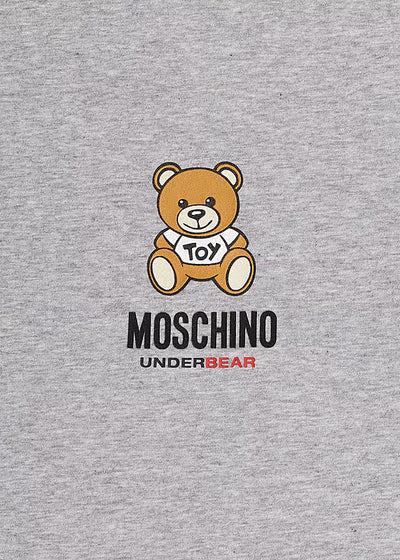 Moschino T-Shirt UNDERBEAR hellgrau mit Teddybär auf der Brust