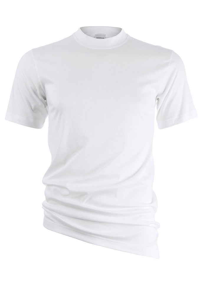 Novila American T-Shirt NATURAL COMFORT in weiß hochgeschlossen
