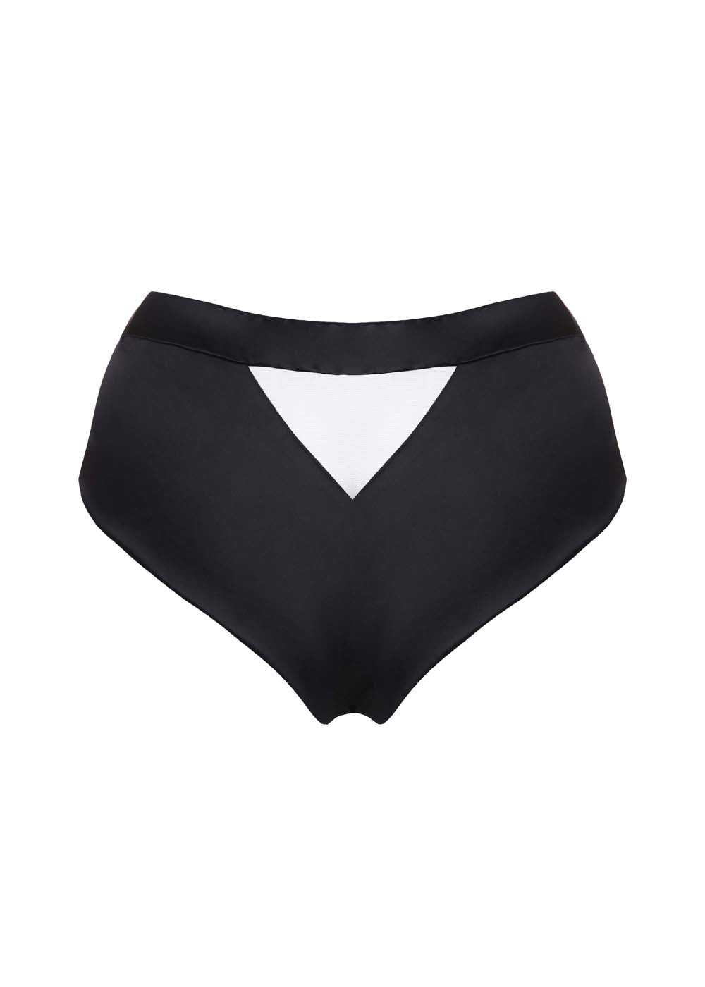 Prelude Highwaist-Brazilian RITZ ROMANCE hautfarbener Tüll schwarze Spitze Satin