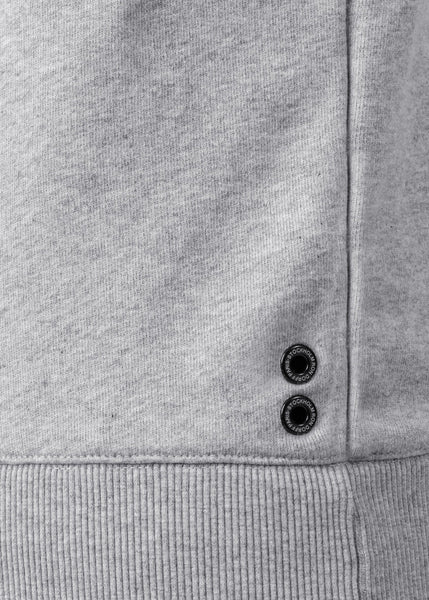 Ron Dorff Sweatshirt DAD grau-meliert schwarzer Print Bio-Baumwolle