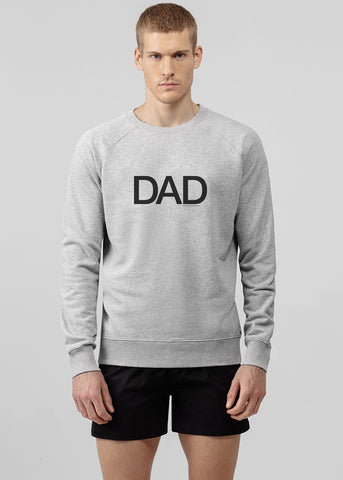 Ron Dorff Sweatshirt DAD grau-meliert schwarzer Print Bio-Baumwolle