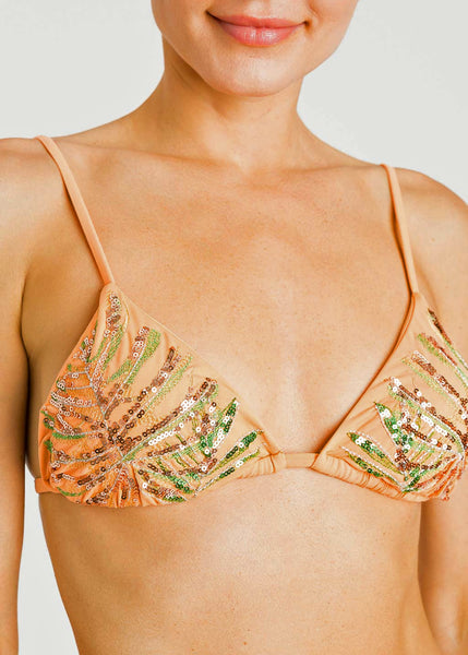 TWIN-SET Bikini-Set CANTALOUPE apricot Triangel Pailletten Multiway zum Binden