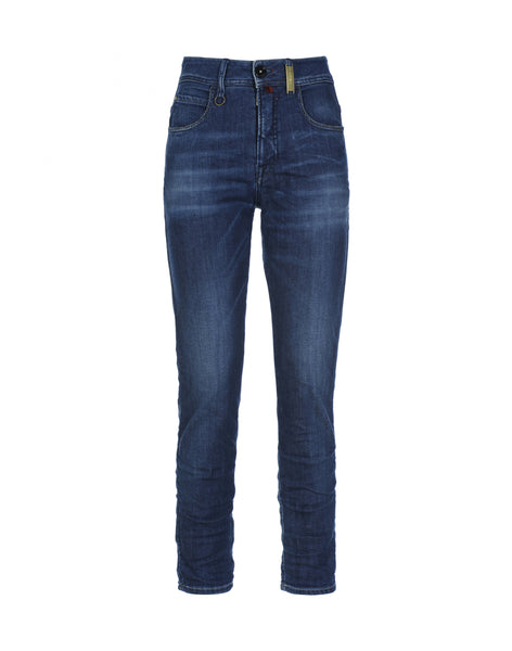 High Jeans OUR-GIRLS gerader Schnitt,  leichte Waschung in blau