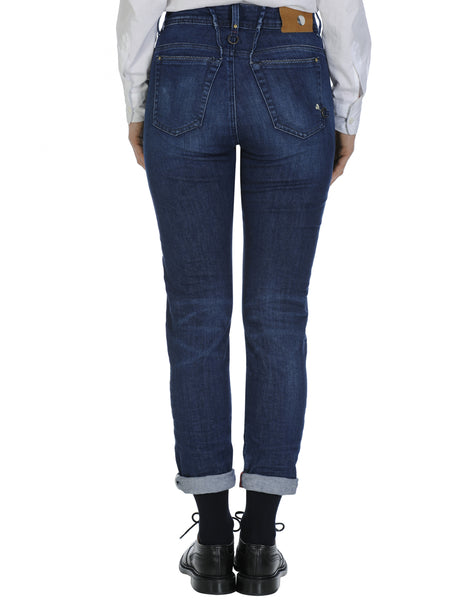 High Jeans OUR-GIRLS gerader Schnitt,  leichte Waschung in blau