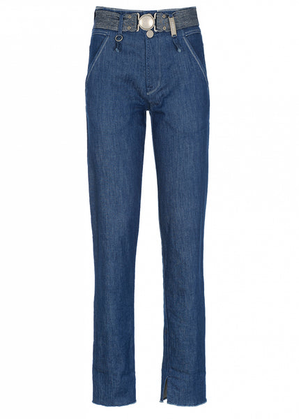 High Jeans ALERT Highwaist hellblau inklusive elastischem Gürtel